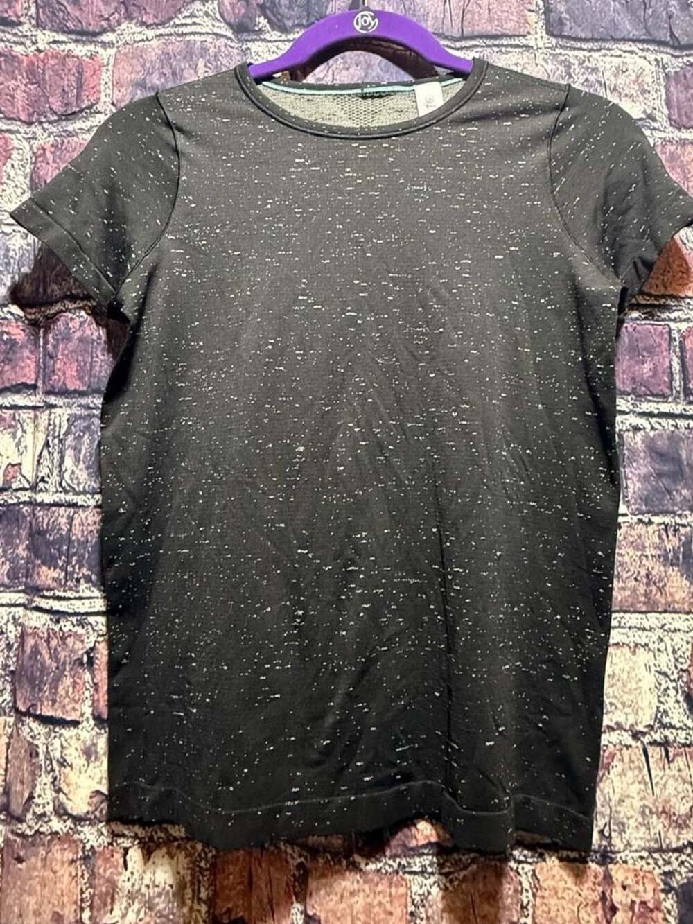 Ivivva by Lululemon Girls Black Speckled Short Sleeve Athletic Tee - Picture 1 of 4